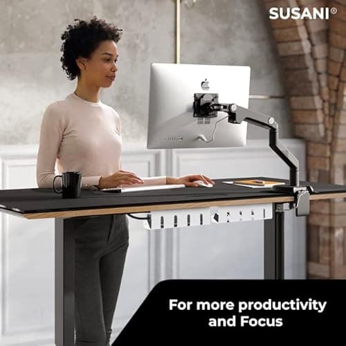 Thumbnail 7 de SUSANI Kabelkanal Schreibtisch (Weiß) – extra langes 1er Set für Kabelmanagement am Arbeitsplatz, inkl. Zubehör