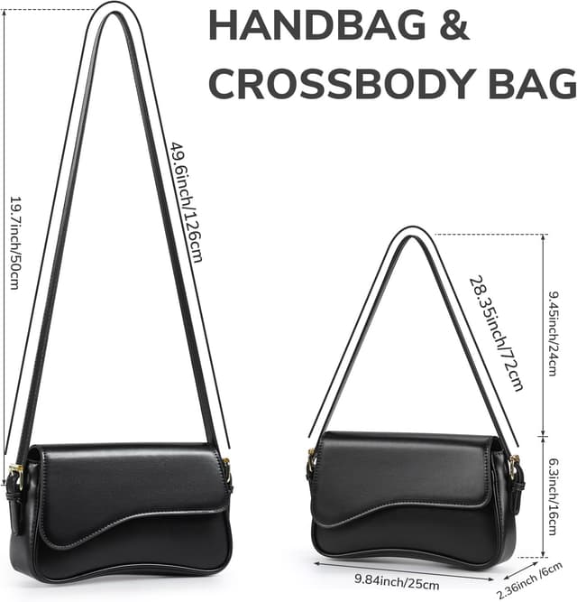 Detalle de Etercycle Women’s Shoulder Bag Y2K Hobo Clutch Crossbody (PU leather look)