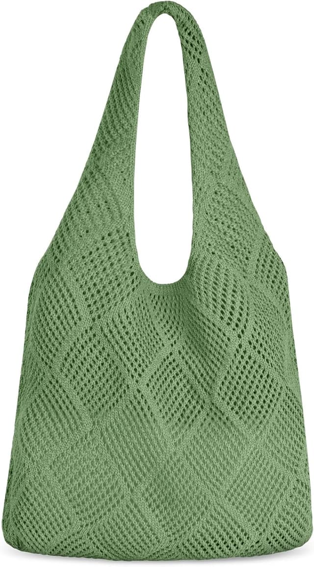 Detalle de Aucuu sac fourre-tout femme en crochet ajouré (tricot) pour shopping et vie quotidienne