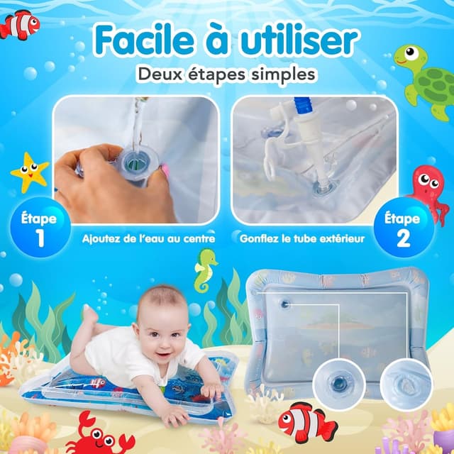 Detalle 2 de Tapis Eau Bebe Eveil Aquarium Gonflable 76x95cm