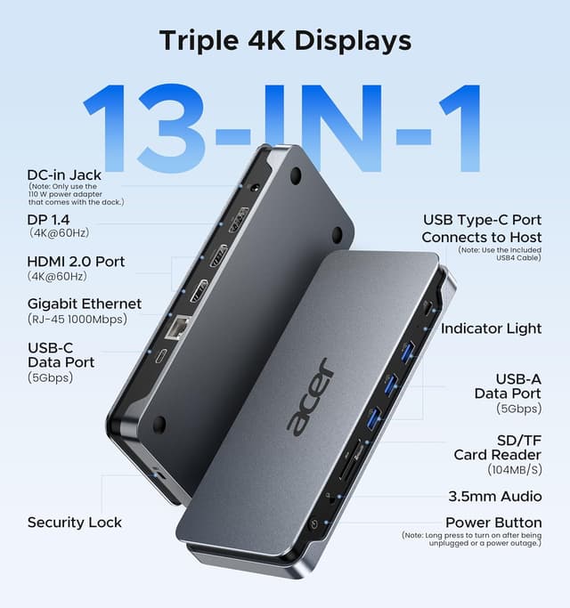 Thumbnail 1 de Acer Premium 13-in-1 Docking Station 110W