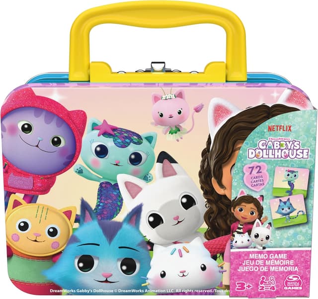 Detalle de Gabby et la Maison Magique – Mémo Valisette Gabby Chat (72 cartes, 36 paires) jeu de mémoire dès 3 ans