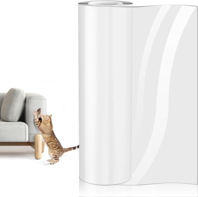 Detalle de Cat Anti Scratch Tape 44cm x 3m transparent furniture protector strip