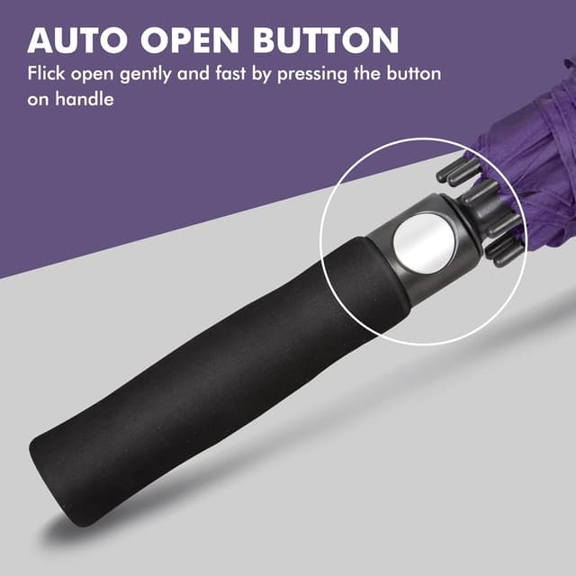 Detalle de NINEMAX Golf Umbrella (51/54/62/68 Inch) Automatic Open, Large Double Canopy Windproof & Waterproof