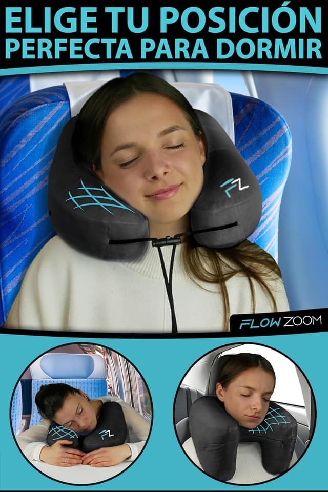Thumbnail 2 de FLOWZOOM Almohada de Viaje Hinchable para Mujeres ✈️ Talla M Negro