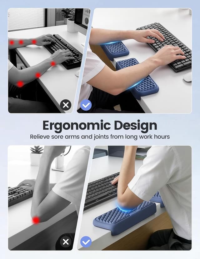 Detalle 2 de VAYDEER Lot de 2 coussins en forme de L pour coudes et repose-poignets en mousse à mémoire de forme