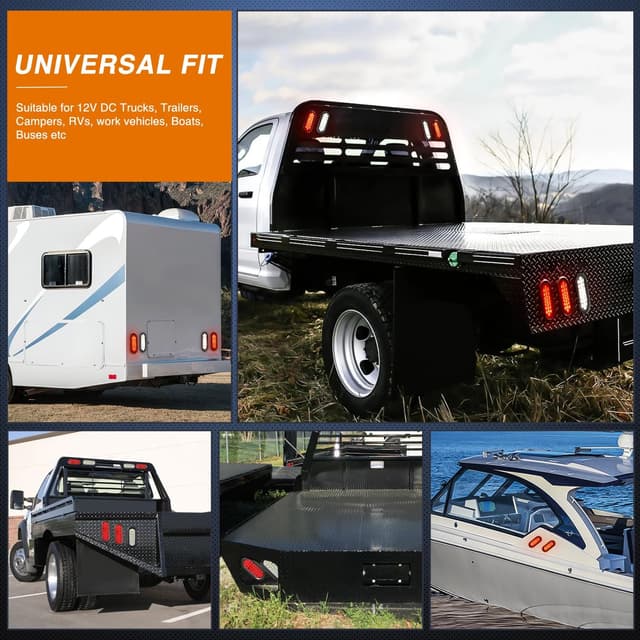 Thumbnail 6 de Nilight 6-Inch Oval Trailer Tail Light (4-Pack) White/Red with 24 LEDs, IP67 Waterproof for 12V Trucks, ATV/UTV, RV