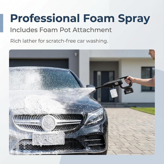 Thumbnail 6 de Gtremulent idropulitrice a batteria portatile 1087 PSI (senza filo) con batteria 21V 4,0Ah e bocchetta regolabile a 3 livelli