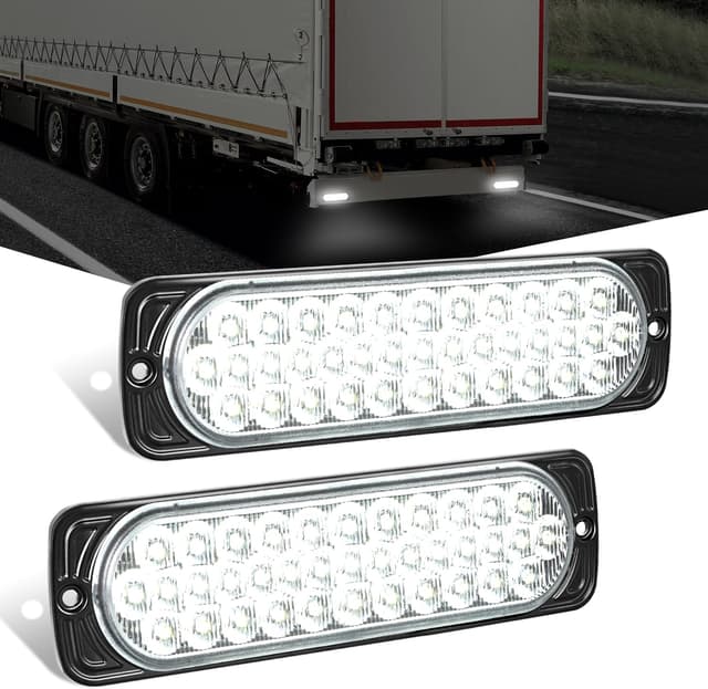 Detalle de Nilight 7.5-Inch Aluminum Housing Tail Light (2 PCS) with 36 LED White Reverse Marker Lights, IP67 Waterproof for 10–30V Vehicles