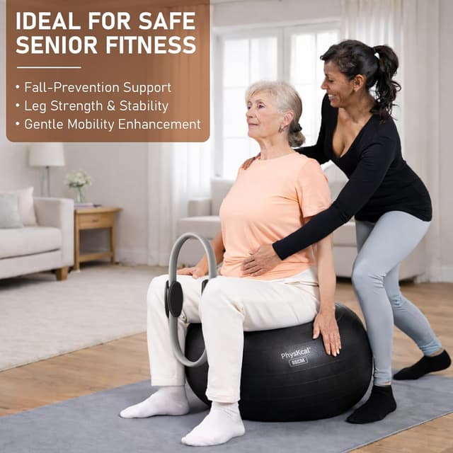 Detalle de PhysKcal Pilates Set: 15 Zoll Pilates-Ring (38 cm) für Training, Einsteiger-Workouts & mehr