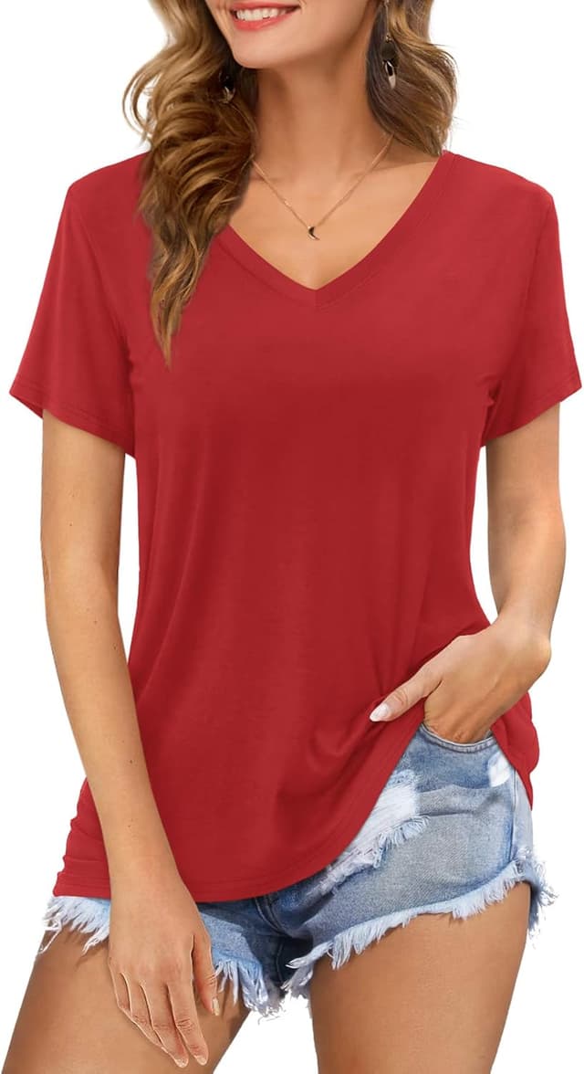 Detalle de Florboom Damen T-Shirt V-Ausschnitt