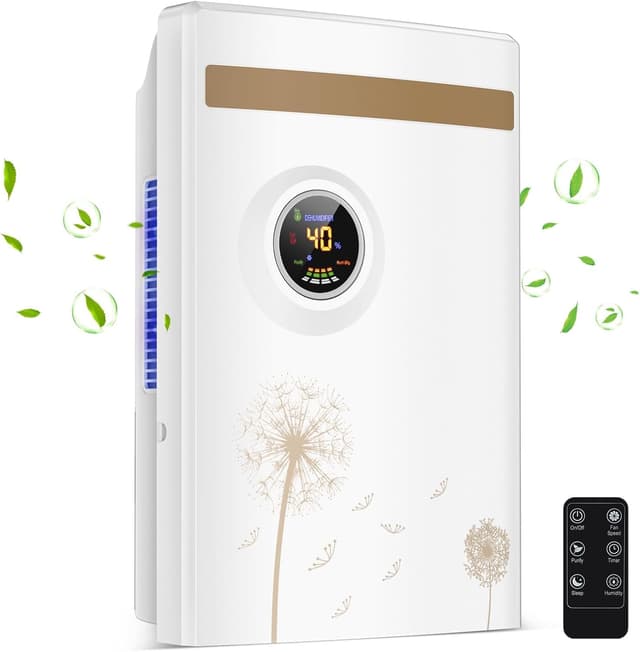 Detalle de Dehumidifier for Home 2.2L (GB-100) – Electric Dehumidifier with UV Purification, 1–24 Hour Timer & Remote Control