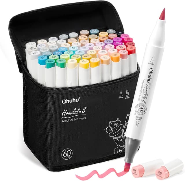 Imagen de Ohuhu Markers 60+1 brush tips en OfertitasTOP