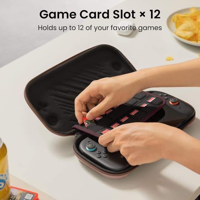 Detalle de tomtoc Slim Carrying Case for Nintendo Switch 2 (Model 2025) with 12 Game Card Slots