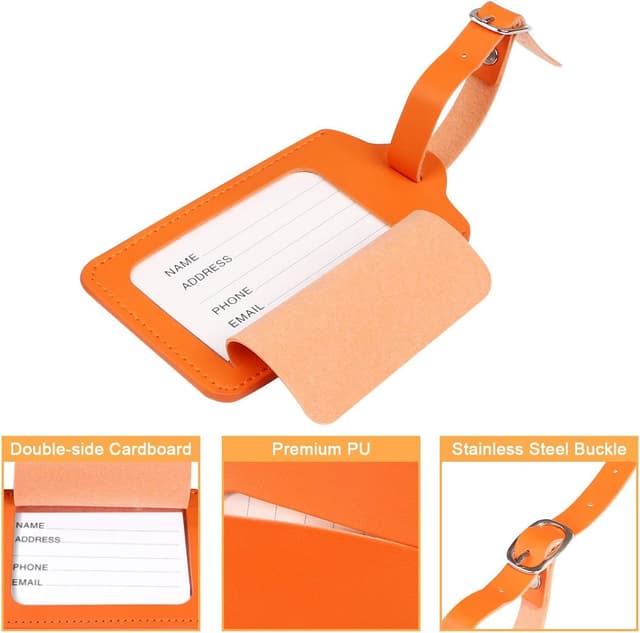 Thumbnail 3 de flintronic Étiquettes de Bagage 2PCS Orange