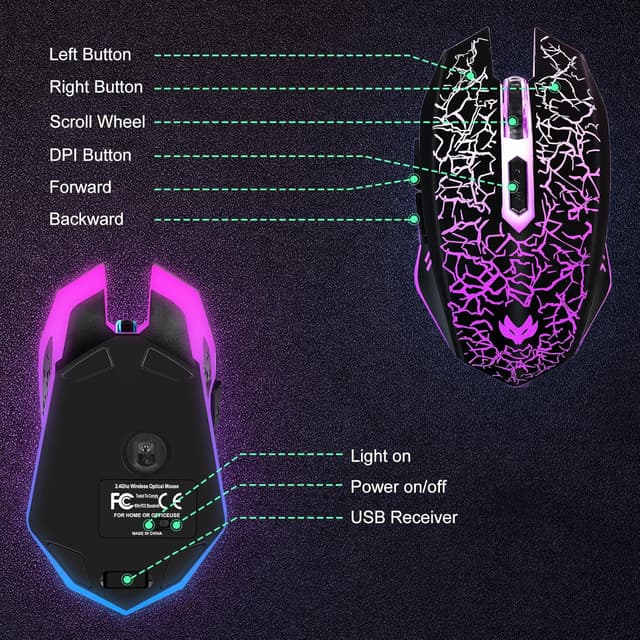 Thumbnail 5 de LuLabboard Wireless Gaming Mouse 2400 DPI