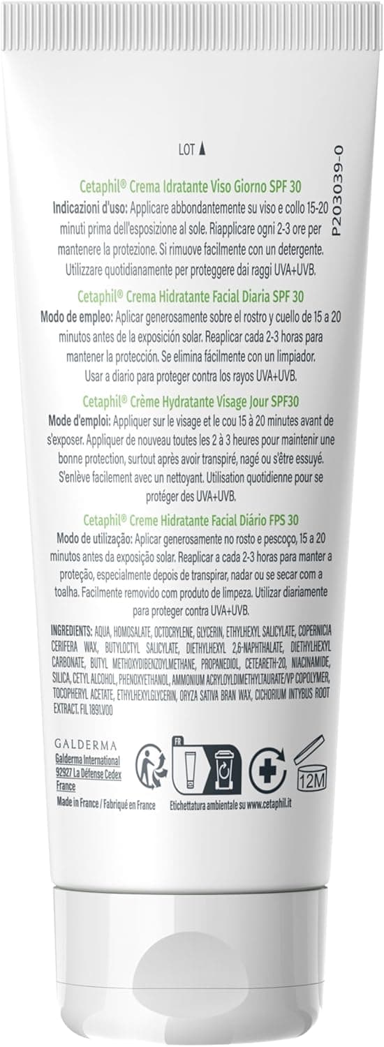 Detalle de Cetaphil Crema Idratante Viso Giorno SPF30 con niacinamide ed estratto di cicoria
