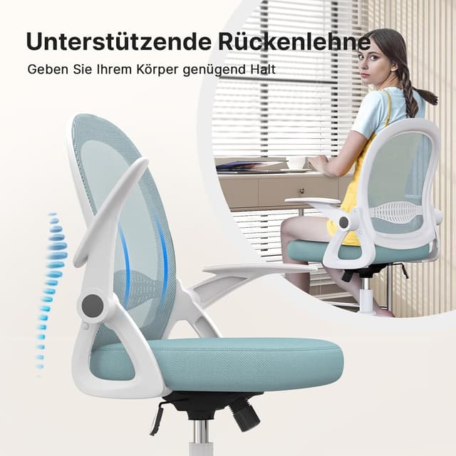 Detalle 2 de naspaluro Bürostuhl Ergonomisch Netz, 10 cm