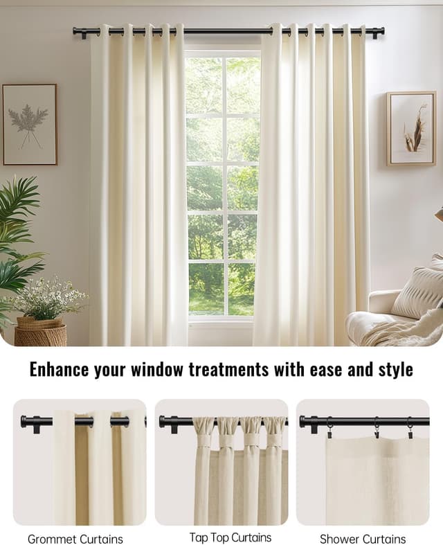 Detalle de Curtain pole for eyelet curtains, 80–120cm