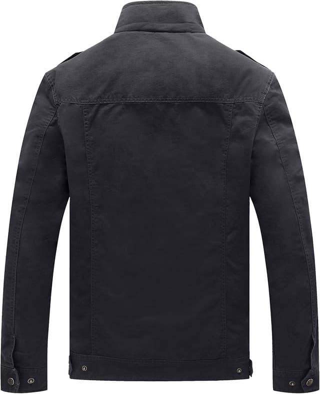 Thumbnail 1 de WenVen Giacca da Uomo Classica in Cotone con Zip Antivento e Tasche, stile casual autunnale