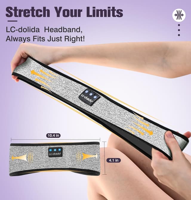 Thumbnail 6 de LC-dolida Bluetooth 5.4 Sleep Headband Headphones with Ultra-Thin Stereo Speakers