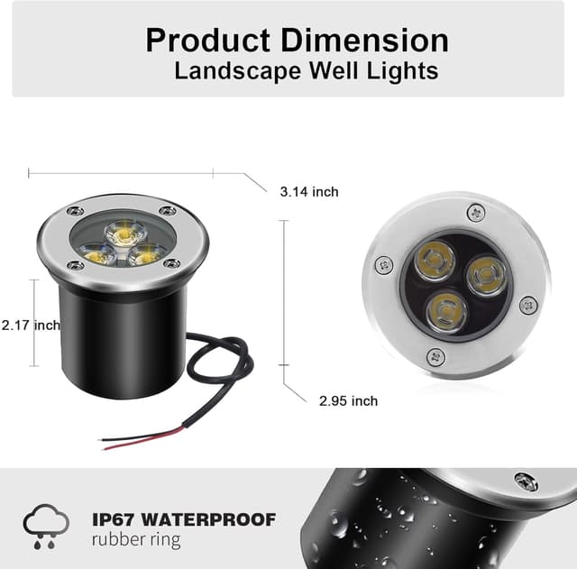 Detalle 2 de AHOTSUK Luci da incasso LED 3W 12V/24V IP67