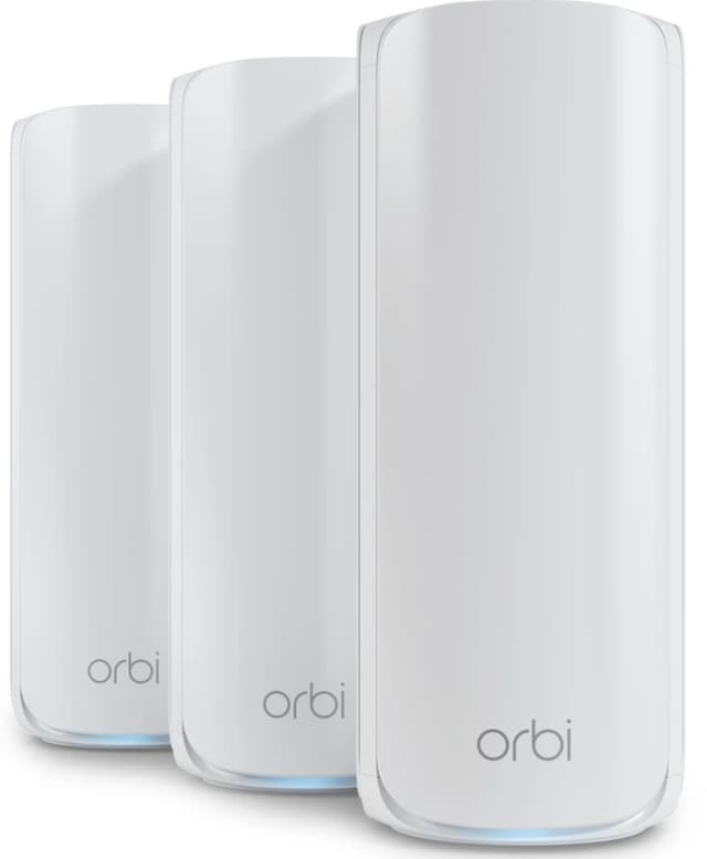 Detalle 2 de Netgear Orbi RBE873 Weiß (WiFi 7) Mesh-WLAN-System für 2–3 Etagen