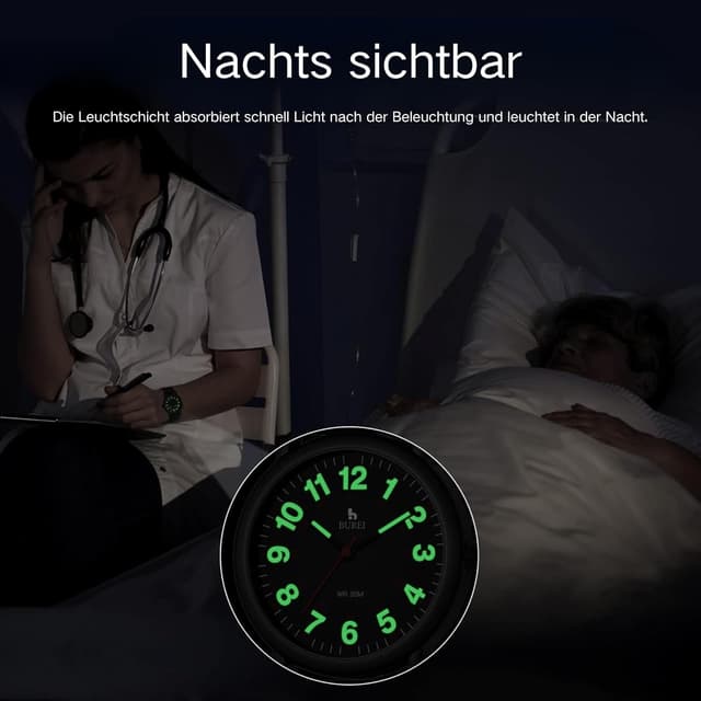 Thumbnail 5 de BUREI Reloj de enfermería 12/24 horas azul