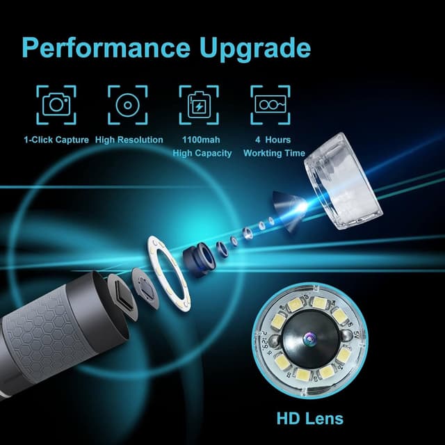 Thumbnail 6 de Ninyoon 4K WiFi microscopio per Android (50–1000X) USB wireless digitale