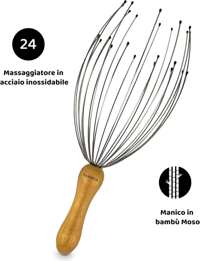 Detalle 2 de BAMBUA Massaggiatore Testa Capelli 24 Dita