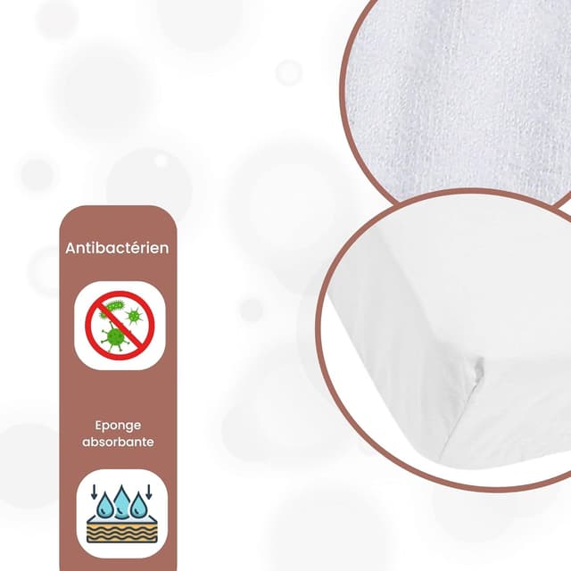 Detalle de TROIS KILOS SEPT protège matelas bébé 70 x 140 cm imperméable et alèse en éponge
