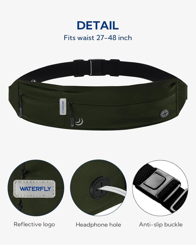 Detalle de WATERFLY Laufgürtel für Handy – Lauf-/Bauchtasche fürs Joggen, Sport & Reisen