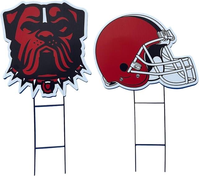 Detalle de Proformance Home NFL Logo & Helmet 2-Pack Yard Sign Set (Cleveland Browns)