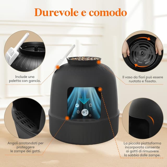 Thumbnail 5 de Lifewit Lettiera per Gatti 48x120cm Nero