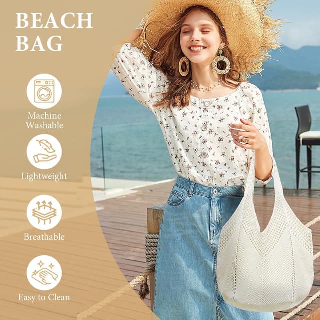 Detalle de Aucuu sac fourre-tout femme en crochet ajouré