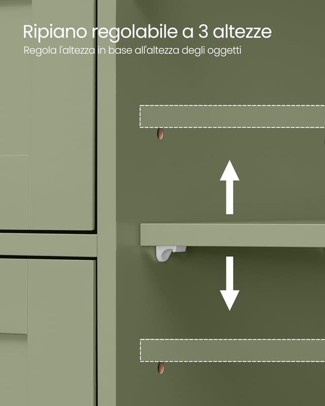 Thumbnail 4 de VASAGLE mobile bagno verde foresta 4 cassetti