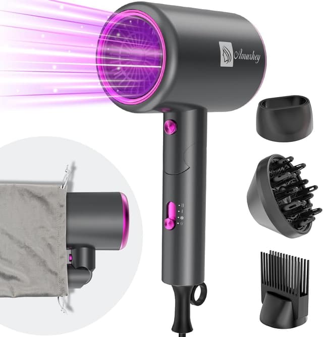 Imagen de Secador de Pelo Iónico 2400W Amurhey dos en uno en OfertitasTOP