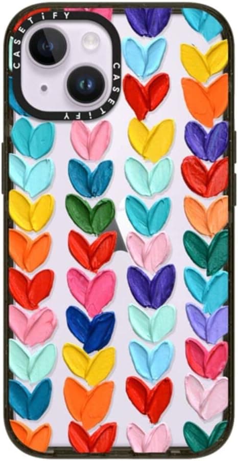 Detalle de CASETiFY Impact iPhone 14 Case (Polka Daub Hearts) with 8.2ft Drop Protection