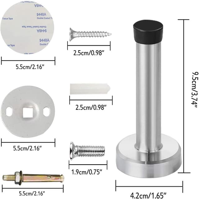 Detalle 1 de 6-Pack Chrome Wall Mounted Door Stops