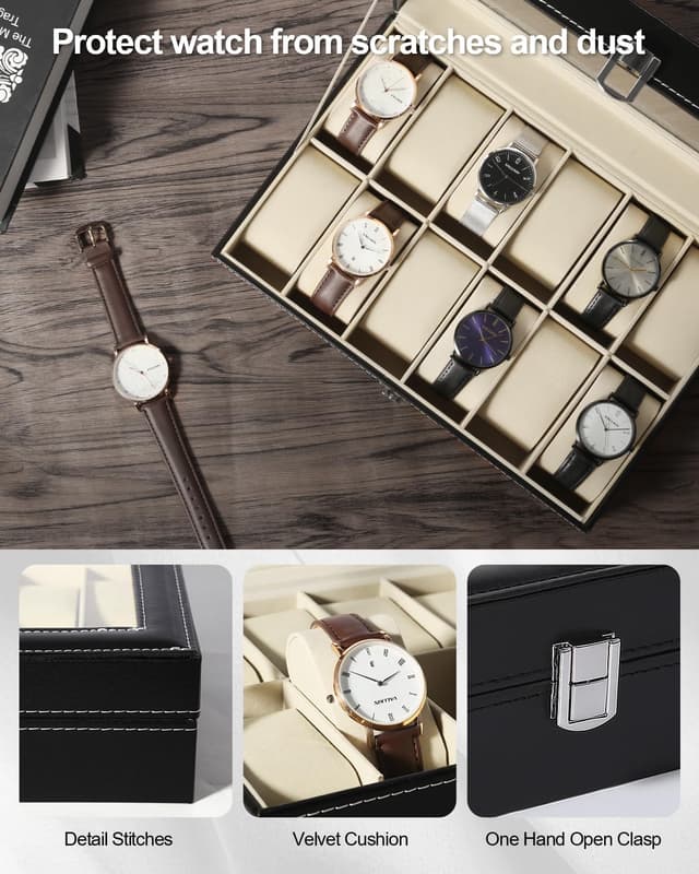 Thumbnail 2 de Uten Caja de Relojes con 12 Rejillas y Cristal 🕰