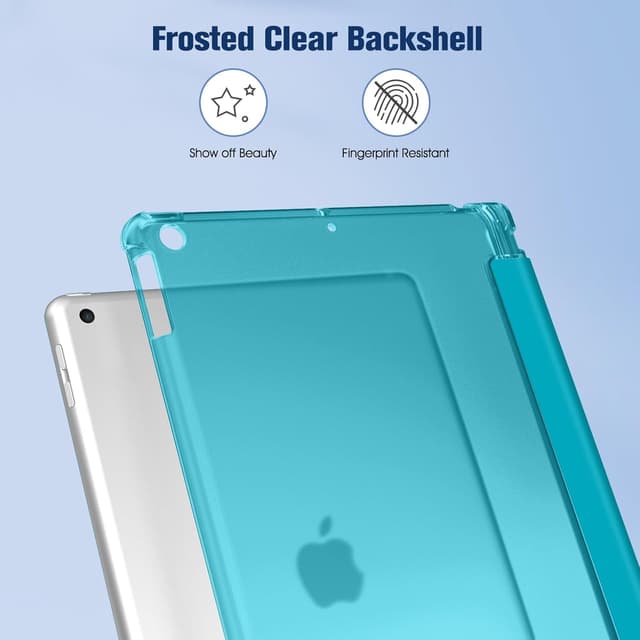 Detalle de Fintie Schutzhülle für iPad 9. Generation / iPad 8. / iPad 7 (10,2 Zoll) mit Stifthalter – Türkis