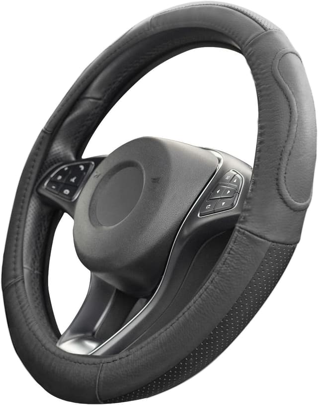 Thumbnail 1 de Upgrade4cars Couvre-volant cuir noir taille 37-39 cm