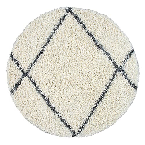 Thumbnail 6 de Paco Home Tapis Shaggy Losanges Crème 80x150 cm 🛋