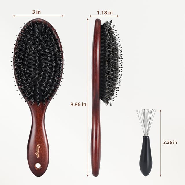 Detalle de RAVEGO brosse cheveux en poils de sanglier