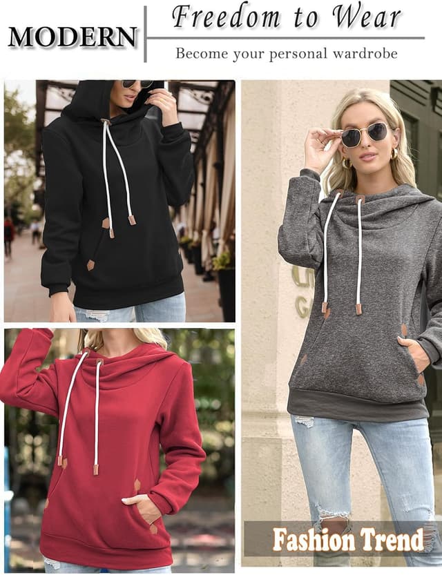 Detalle de Cindeyar Women’s Oversized Hoodie with Pockets (UK) – Long Sleeve Pullover