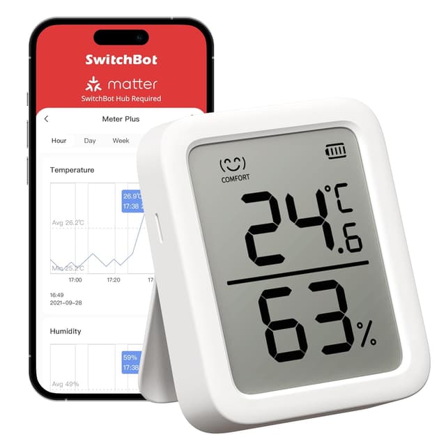 Detalle de SwitchBot Thermometer Hygrometer 68 Tage đĄ