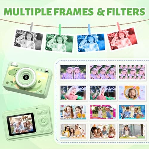 Detalle 1 de GREENKINDER Cámara Instantánea Infantil 📸 con Tarjeta 32GB y Papel
