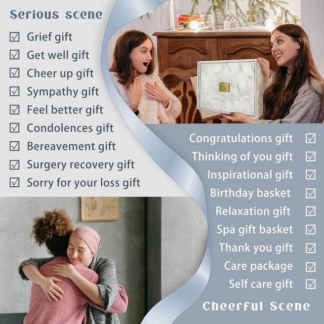 Detalle de AHAGIFTREE Get Well Soon Gift Basket Set for Women (12 Pieces) in Navy Blue