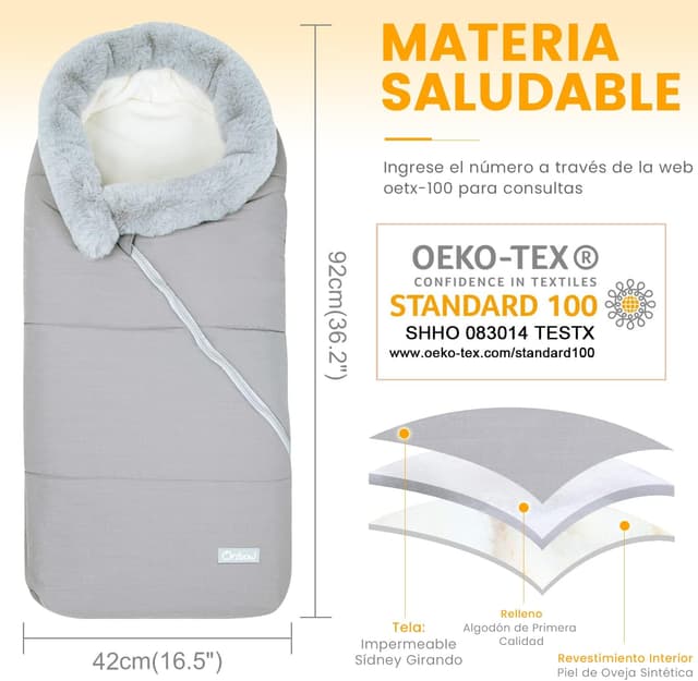 Thumbnail 6 de Orzbow Saco Capazo Bebe Invierno 92x48 cm