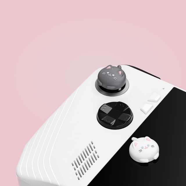 Detalle 2 de playvital Cute Thumb Grip Caps for ROG Ally (Silicone) – Cutie Kitty